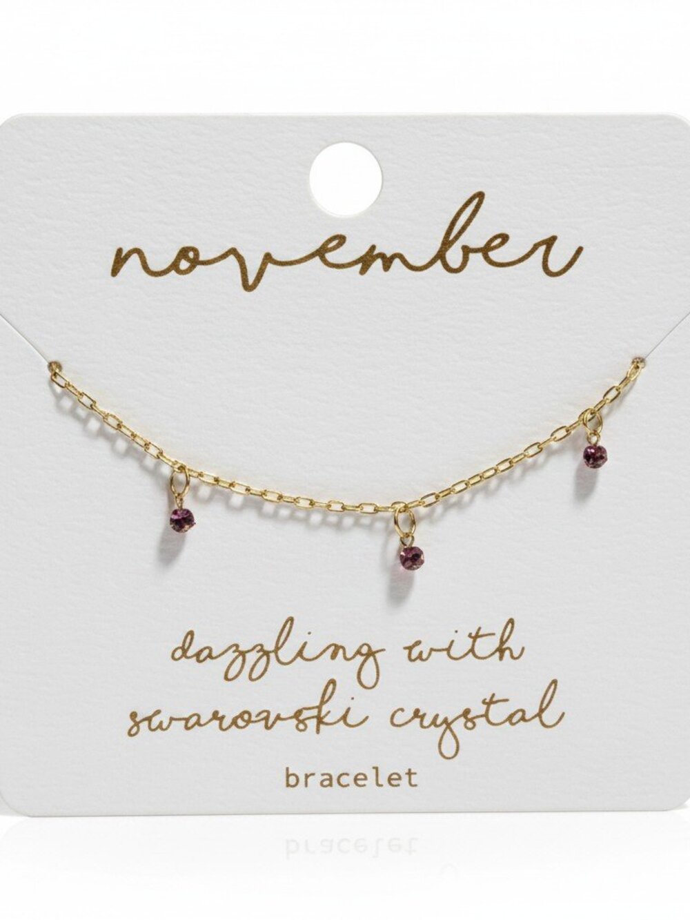 November Birthstone Bracelet Gold Tone Dazzling with Swarovski Crystal Topaz
